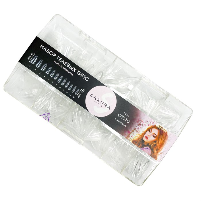 Гелевые типсы Sakura форма миндаль-2, 500 шт. GTS10