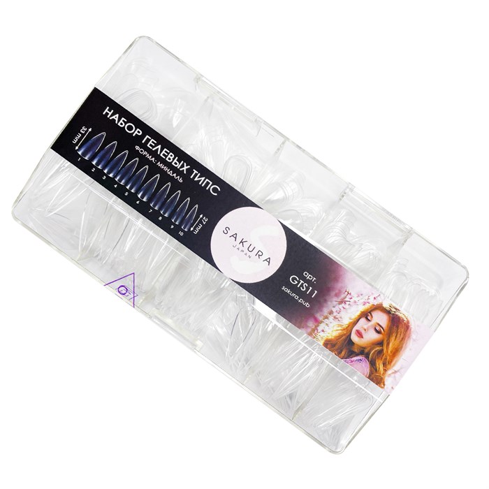Гелевые типсы Sakura форма миндаль-3, 500 шт. GTS11