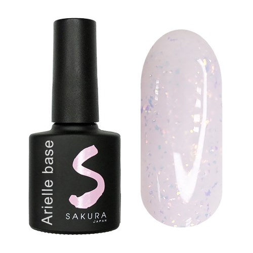 Камуфлирующая база для ногтей Sakura Arielle Base 1, с блестками, 8 мл BAS024