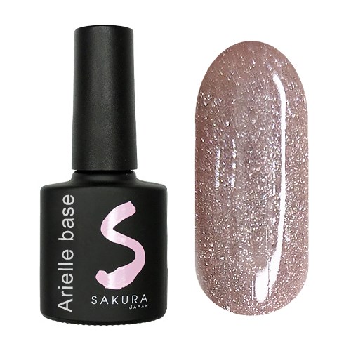 Камуфлирующая база для ногтей Sakura Arielle Base 10, с блестками, 8 мл BAS033