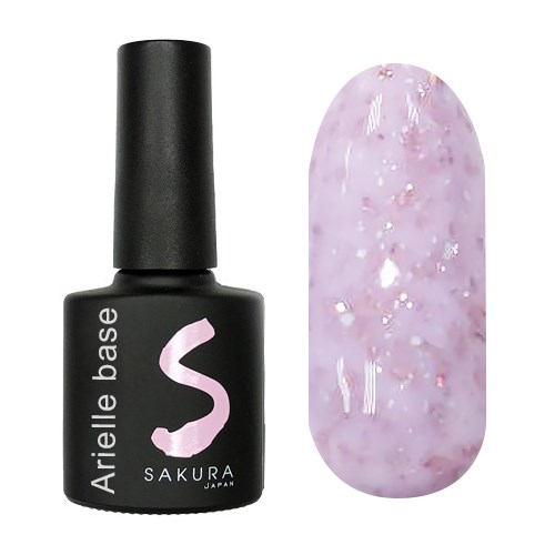 Камуфлирующая база для ногтей Sakura Arielle Base 12, с блестками, 8 мл BAS032