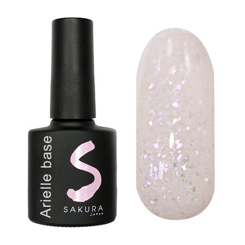 Камуфлирующая база для ногтей Sakura Arielle Base 14, с блестками, 8 мл BAS027