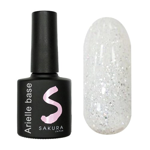 Камуфлирующая база для ногтей Sakura Arielle Base 15, с блестками, 8 мл BAS026