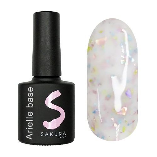 Камуфлирующая база для ногтей Sakura Arielle Base 5, с блестками, 8 мл BAS029