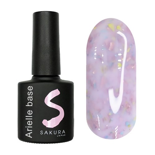 Камуфлирующая база для ногтей Sakura Arielle Base 8, с блестками, 8 мл BAS030