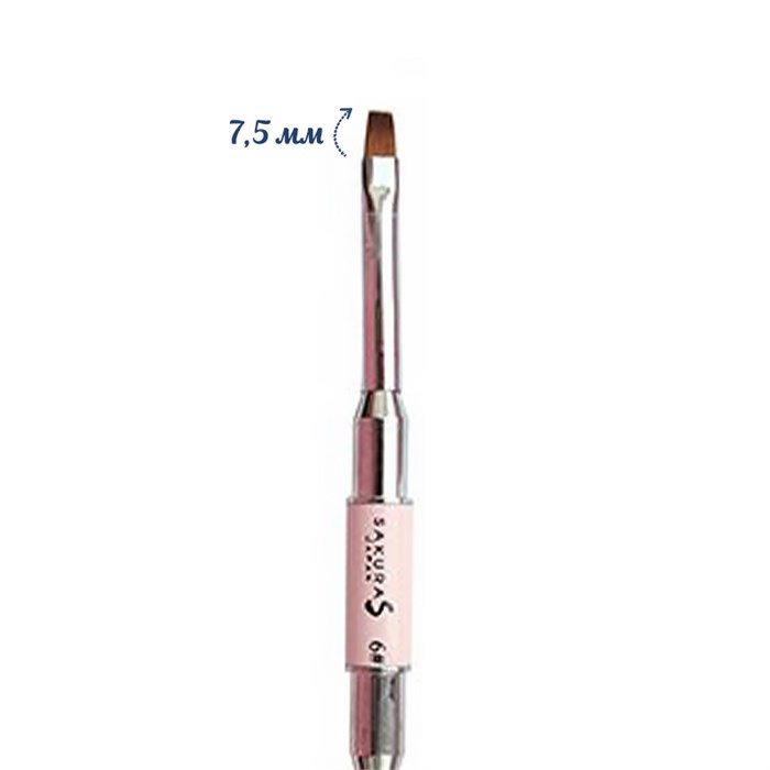 Кисть для геля Sakura плоская №6 и лопатка, длина 7,5 мм sb22