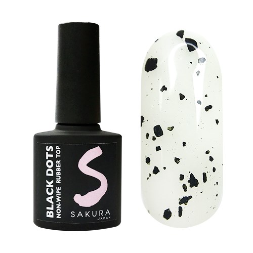 Топ для ногтей Sakura Black dots size L, 8 мл sbdl.